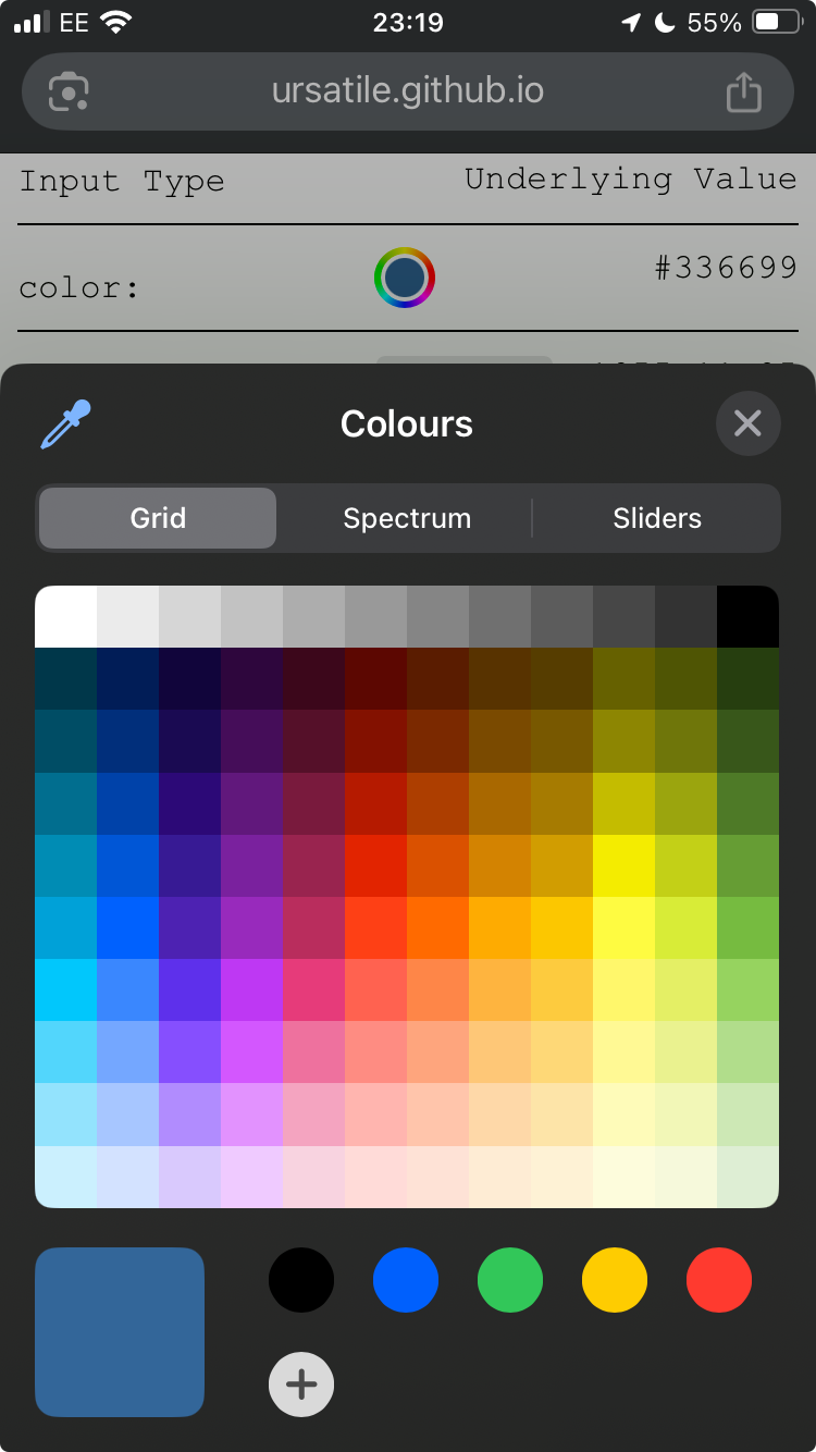 iOS Color Picker Widget
